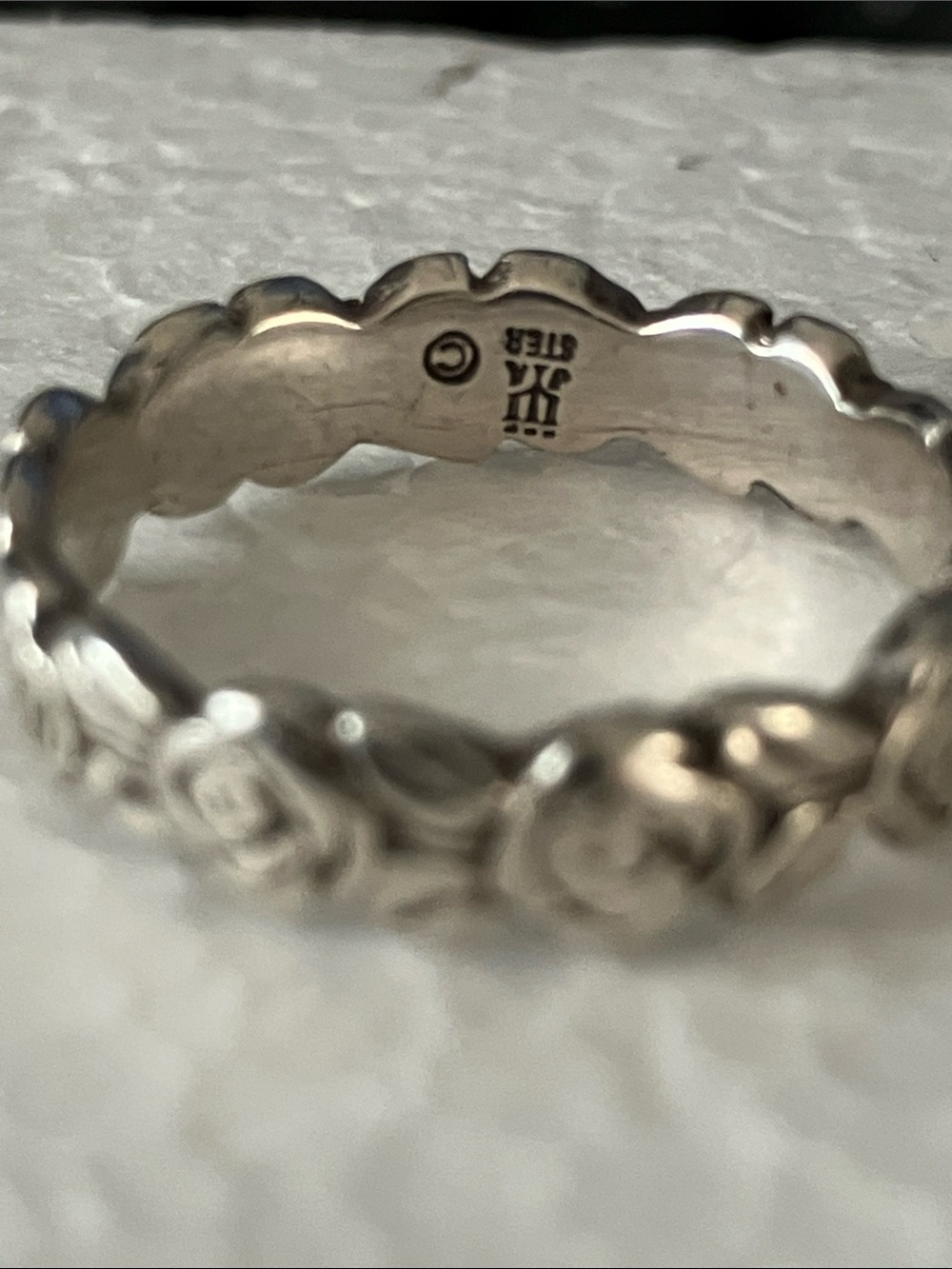 James Avery Rose Vine Sterling Silver Floral Band - Picture 4 of 6
